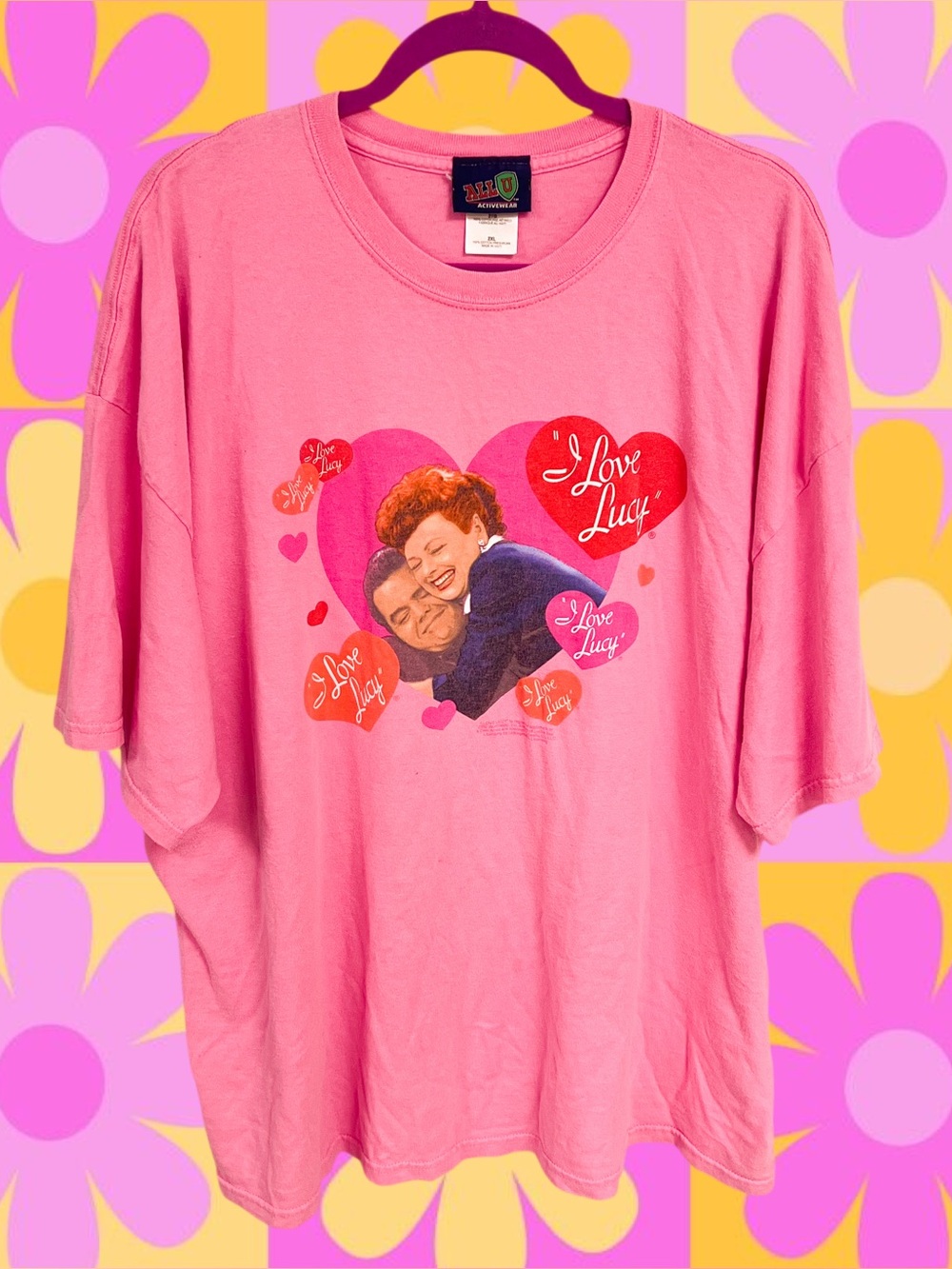 Vintage All U Activewear I Love Lucy pink distressed tee
